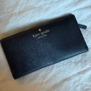 Kate Spade Black Wallet with Gold Accents